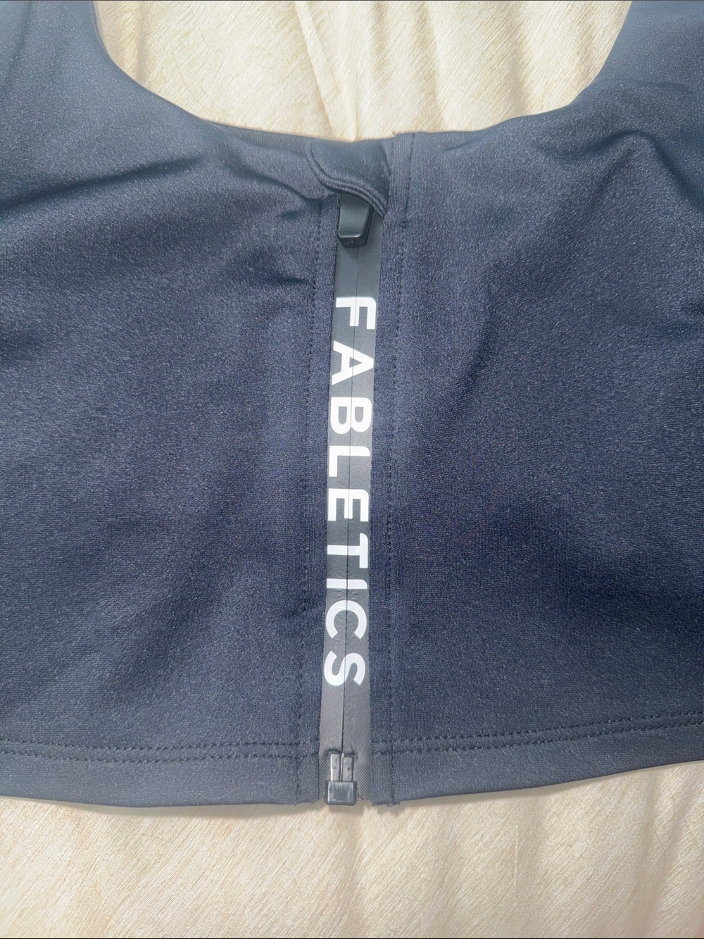 Fabletics Black Front Zip Sports Bra - Picture 2 of 3